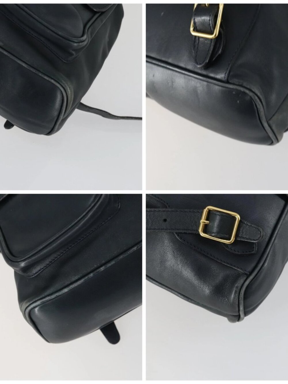 GUCCI Bamboo Backpack Leather Black Gold 003 2058 0016 Auth 156418 - Picture 16 of 16